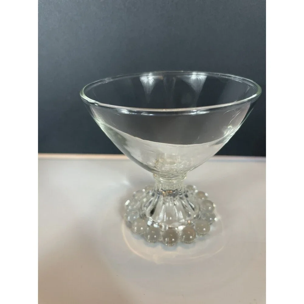 Vtg Anchor Hocking Glasses Berwick Boopie Clear Champagne Tall Sherbet Set 6